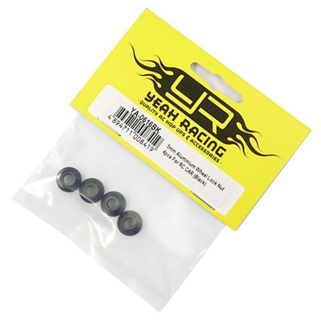 Yeah Racing 5mm Aluminum Wheel Lock Nut 4pcs Black