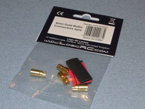 Fusion 6.0mm Gold Bullet Connectors 2Prs