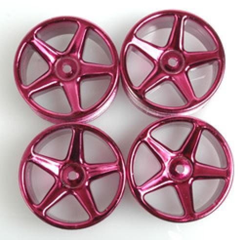 Schumacher Wheel; 5 Spoke 25mm - Purple Chrome (Pk4)