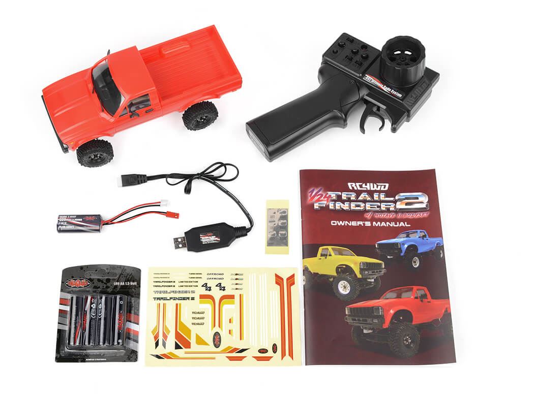 RC4WD 1/24 TRAIL FINDER 2 RTR W/ MOJAVE II HARD BODY SET (RED)