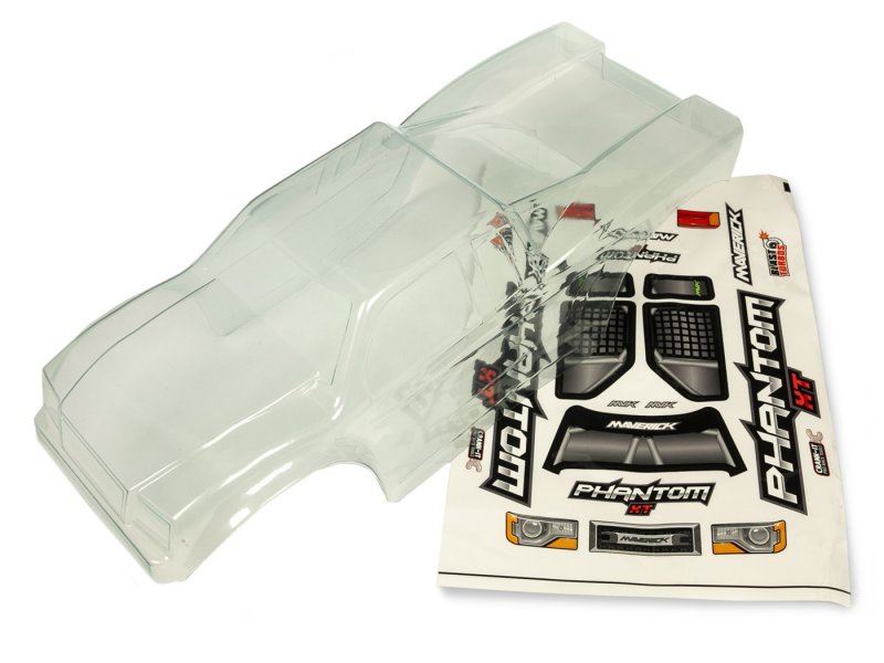 Maverick Clear Lexan Phantom Truck Body - W/ Decal Sheet