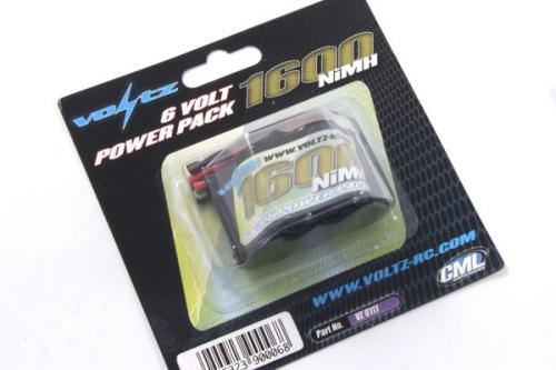 Voltz 1600Mah 6.0V NiMH RX Hump Battery w/ JR Plug