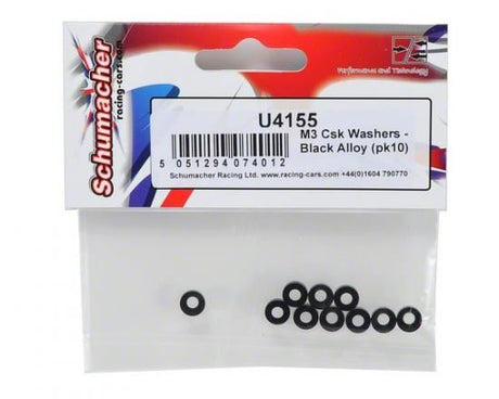 Schumacher M3 Csk Washers - Black Alloy (pk10)