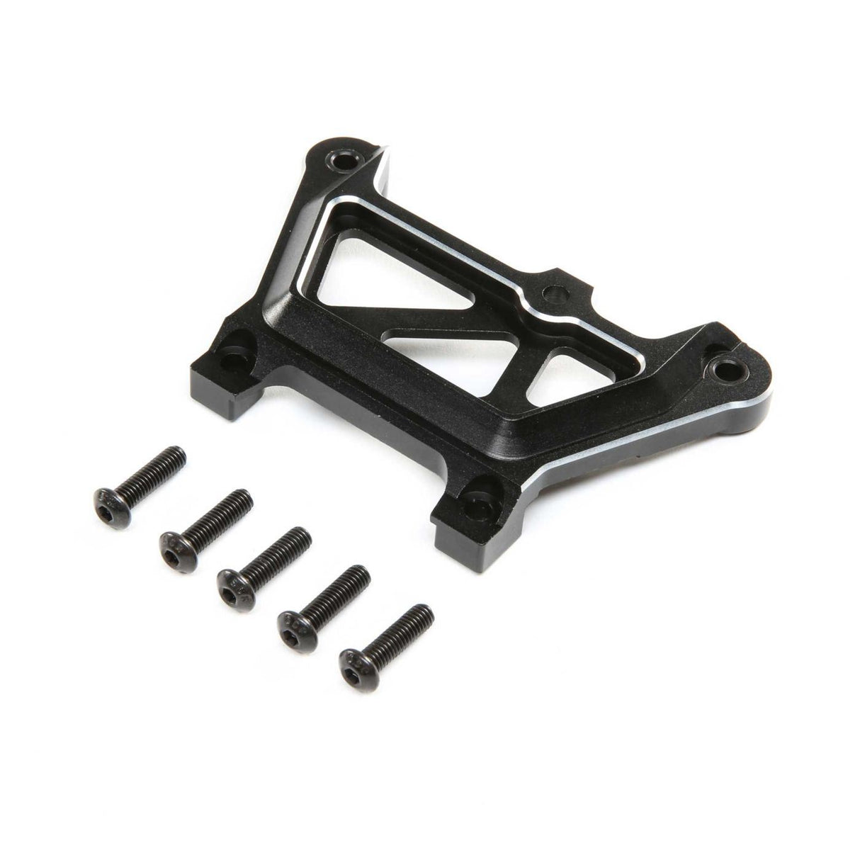 Losi Front Top Plate, Aluminum, Black: DBXL-E 2.0