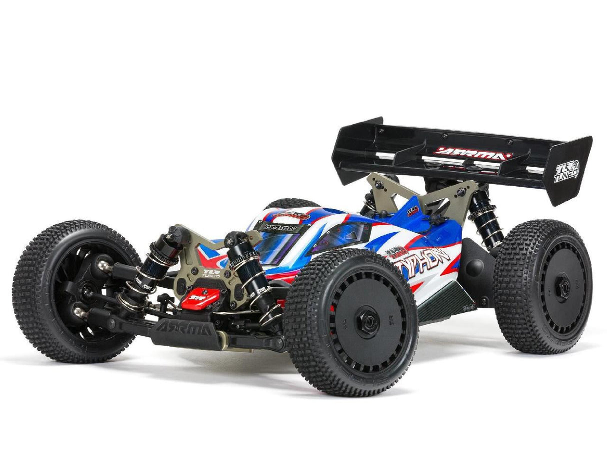 Arrma 1/8 TLR Tuned TYPHON 6S 4WD BLX Buggy RTR, Red/Blue