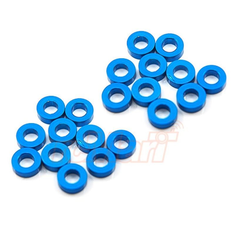 Yeah Racing Aluminum M3 Flat Washer 2mm 20pcs Blue