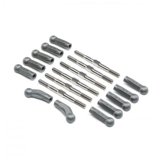 Losi HD Turnbuckle Kit - Titanium: 22 5.0