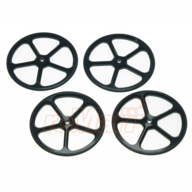 Yeah Racing Aluminum Set Up Wheels for 1:10 RC Touring Car (BK)