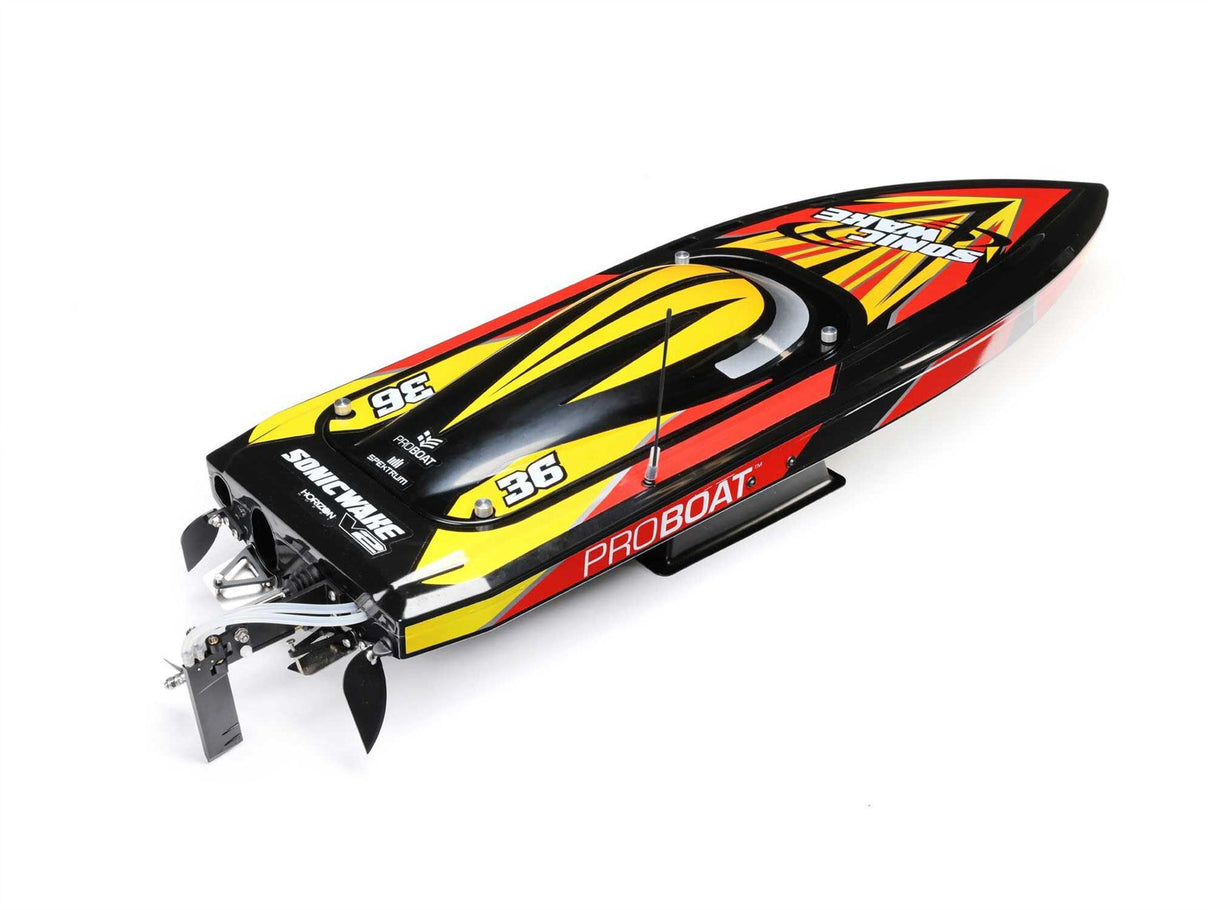 ProBoat Sonicwake 36in Self-Righting Brushless Deep-V RTR, Black