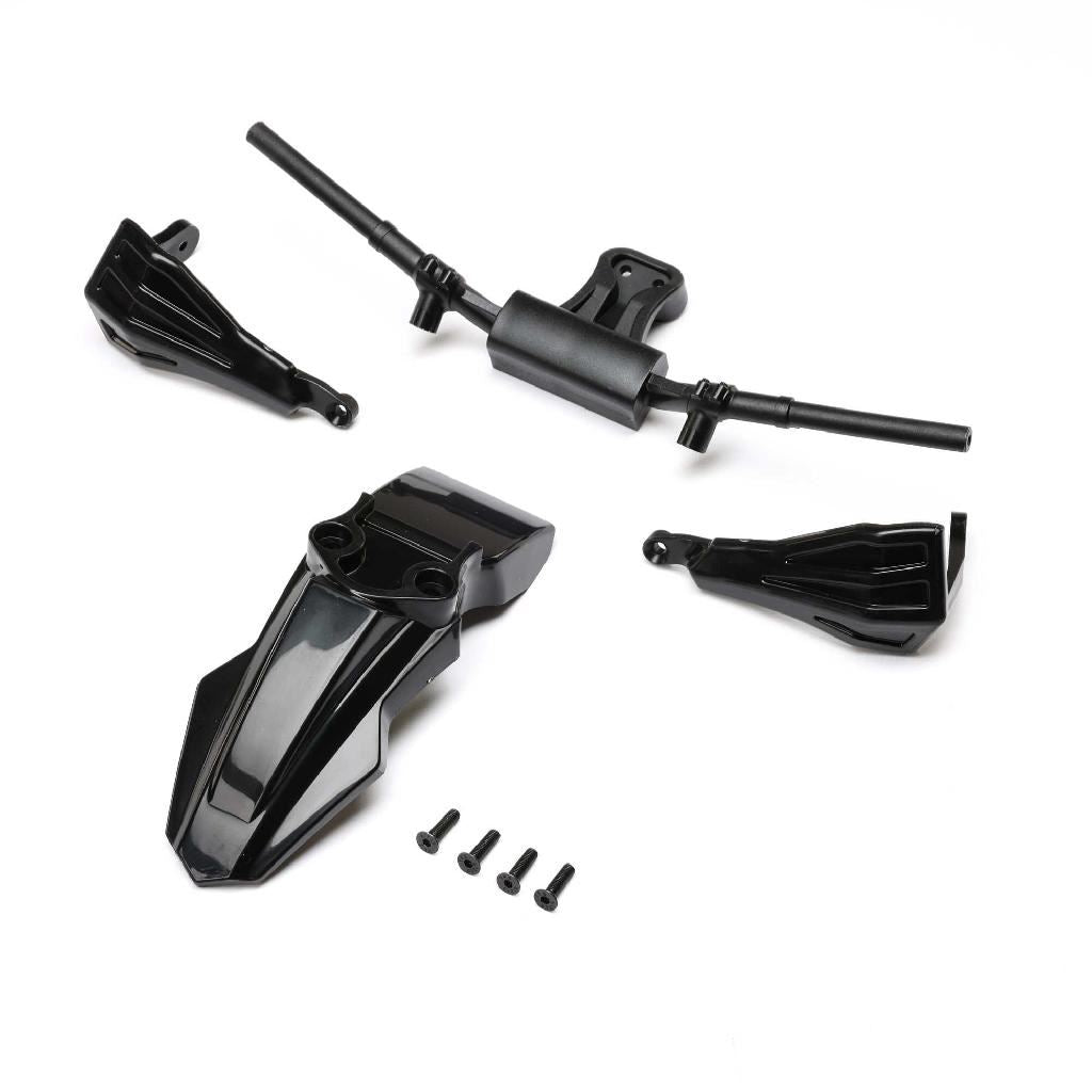 Losi Fender, Handguards & Handle Bars, Black: Promoto-Sm