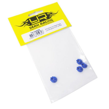 Yeah Racing 4mm Aluminium Wheel Flange Lock Nut 4pcs For RC Car Dark Blue