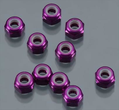 Duratrax Purple Aluminium Lock Nut M3 (10)