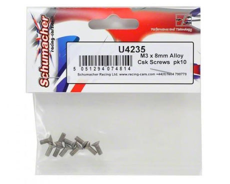 Schumacher M3 X 8mm Alloy Csk Screws Pk10