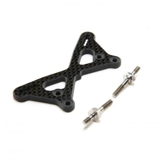 Losi Carbon Front Tower 2mm w/Ti Standoffs: 22 5.0