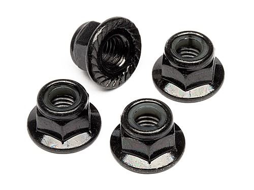 HPI Flanged Lock Nut M5 (Black/4Pcs)