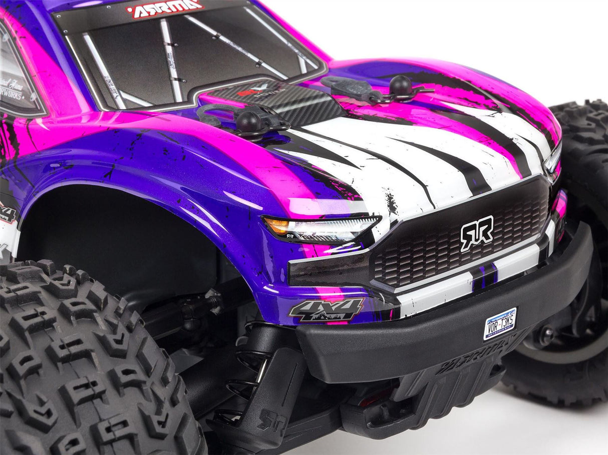 Arrma Vorteks 4X4 3S BLX 1/10 Stadium Truck RTR, Purple