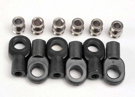 TRAXXAS Rod ends, short (6)/ hollow balls (6)