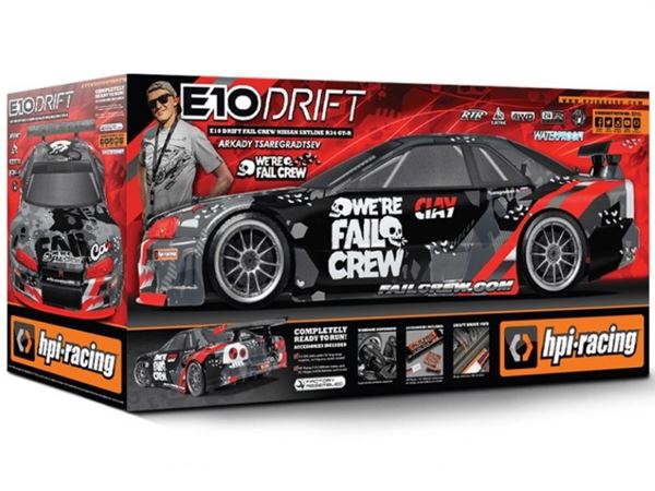 HPI E10 Drift Fail Crew Nissan Skyline R34 GT-R