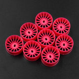 Yeah Racing Plastic Wide Rim Set 11mm (Offset 0 +1 +2 +3) Florescent Pink For 1/28 Awd Mini-Z