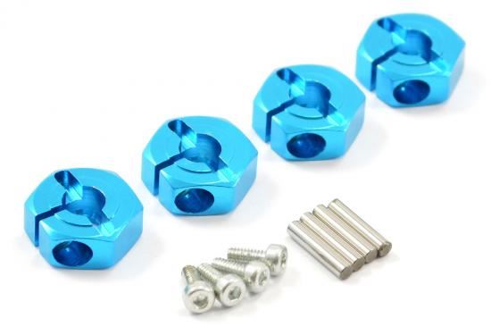 FASTRAX TAMIYA TT02 ALUMINIUM 12MM WHEEL HEXES (4)