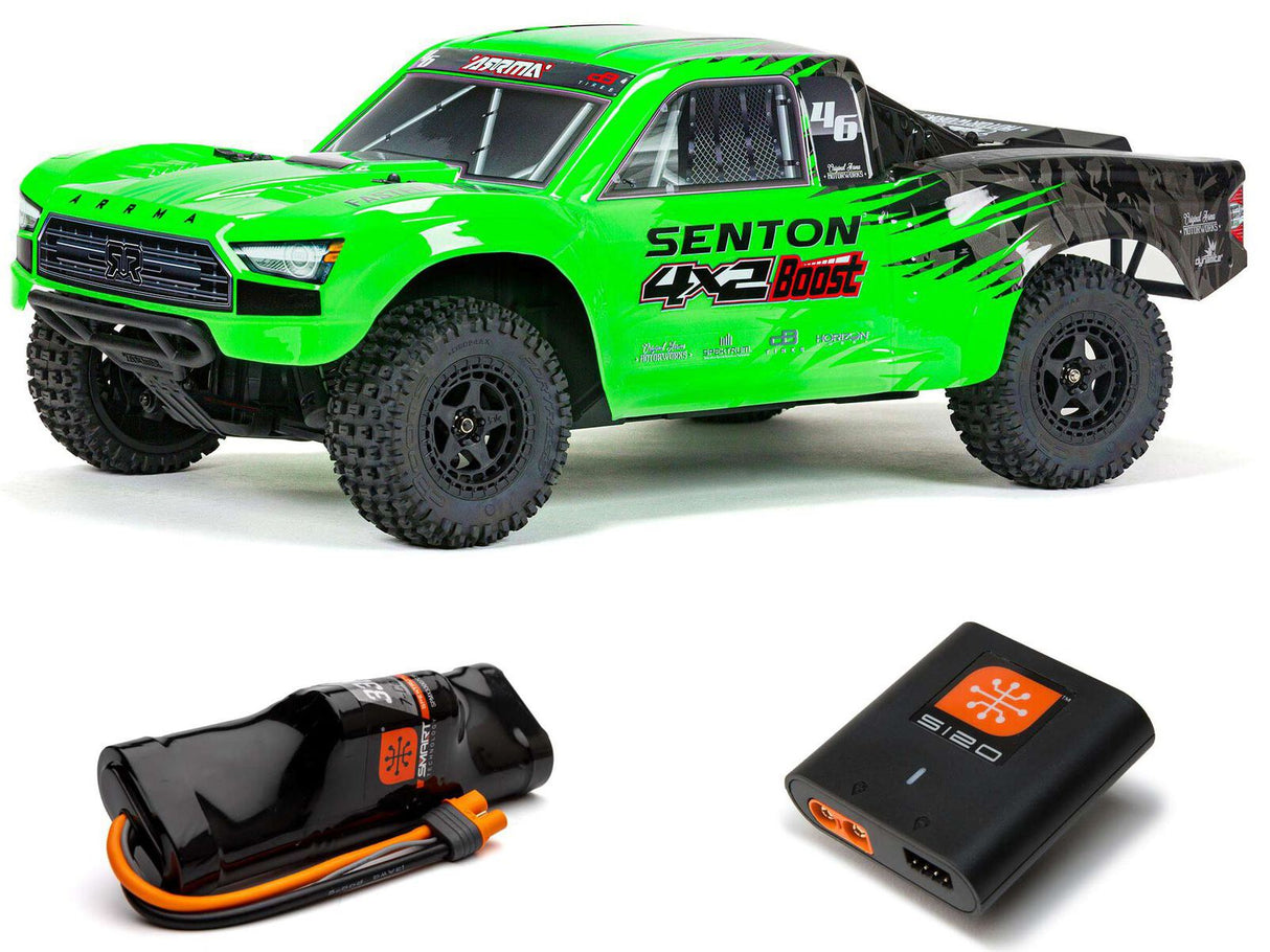 Arrma Senton Boost 4X2 550 Mega 1/10 2WD SC Green w/Batt Chg