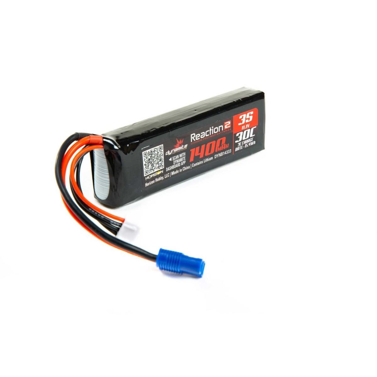 Dynamite 11.1V 1400mAh 3S 30C LiPo - Long: EC3 Minis