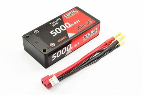 CENTRO 5000MAH 2S 7.4V 100C HARDCASE SHORTY LIPO BATTERY