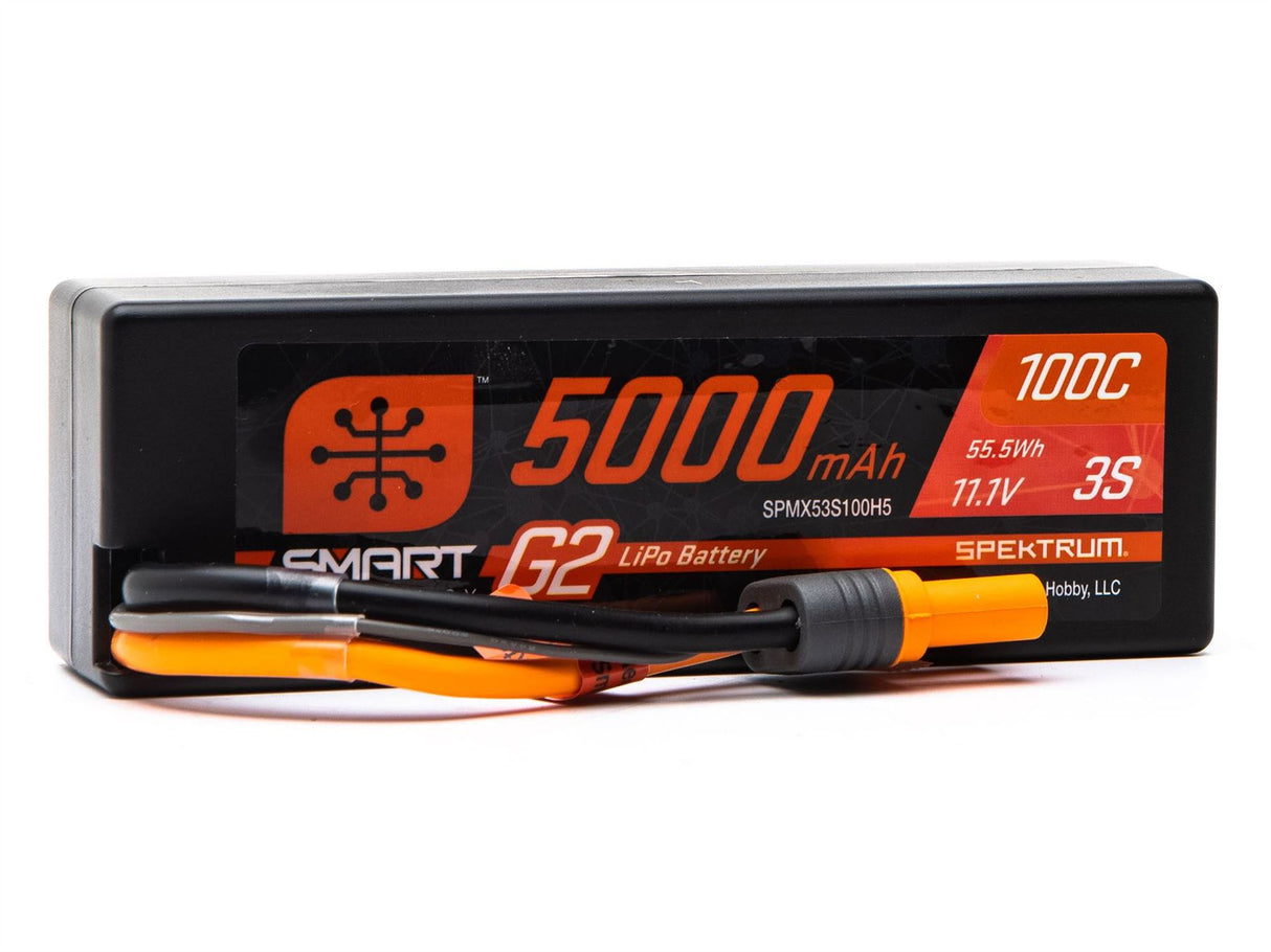 Spektrum 11.1V 5000Mah 3S 100C Smart G2 Hardcase Lipo Battery: Ic5