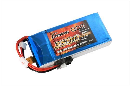 Gens Ace Li-Po 2S 7.4V 3500mAh RXC with Futaba