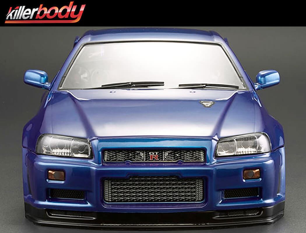 Killerbody Nissan Skyline R34 195mm Finished Body-Blue