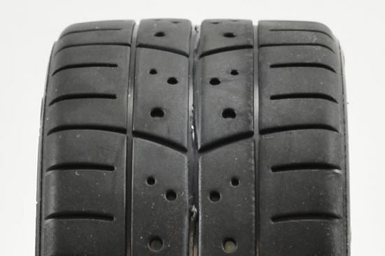 SWEEP 1/8TH GT TREAD GLUED 45DEG TYRES W/BELT / 6IX PAK WHITE WHEELS / BASIC (PR)