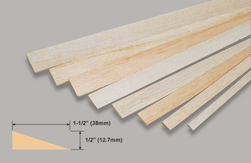 Slec Balsa Trailing Edge 1/2 x 1 1/2 x 36" / 12.5 x 38 x 915mm