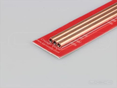 KS 300mm Round Copper Tube 4mm OD (Pk3) .36mm Wall