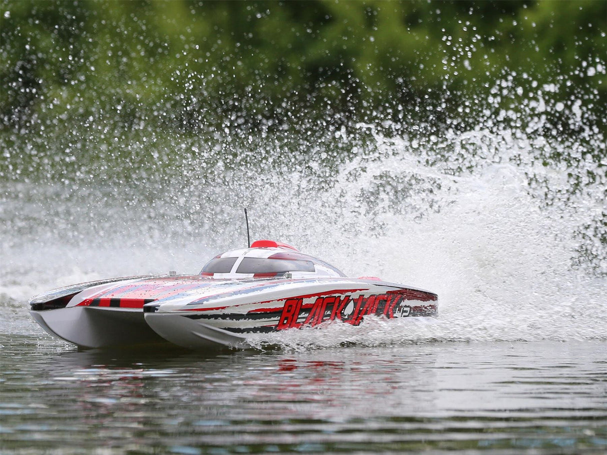 ProBoat Blackjack 42" 8S Brushless Catamaran RTR: White/Red