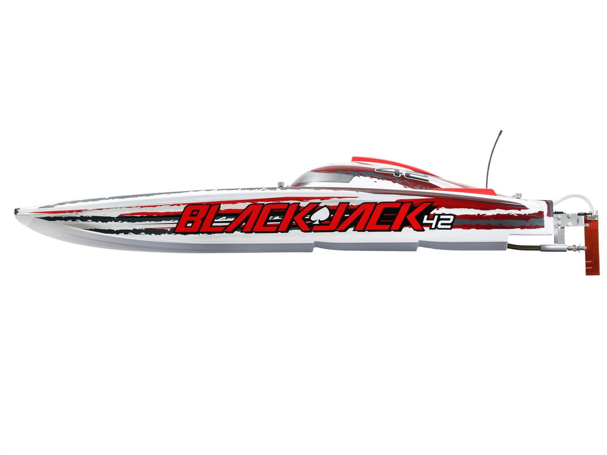 ProBoat Blackjack 42" 8S Brushless Catamaran RTR: White/Red