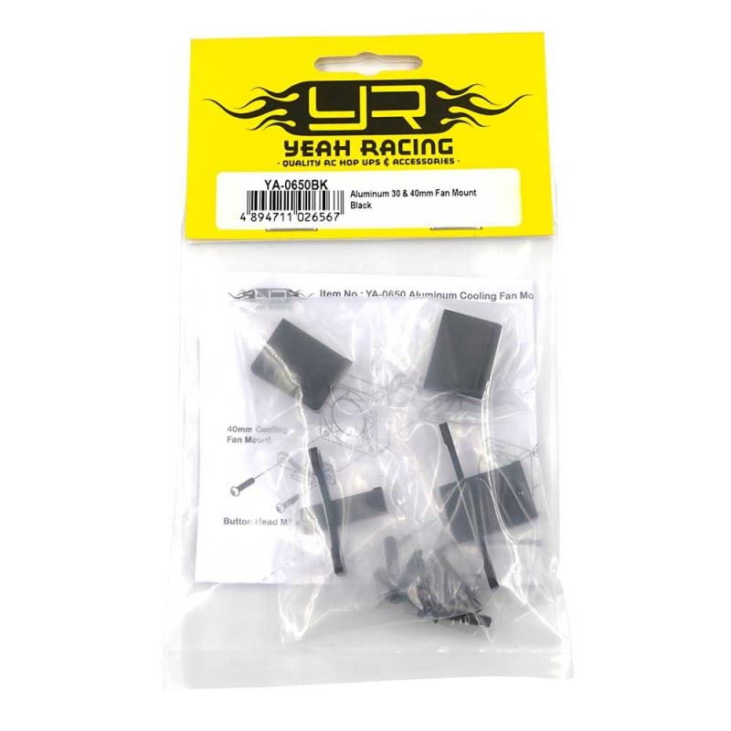 Yeah Racing Aluminum 30mm & 40mm Fan Mount Black