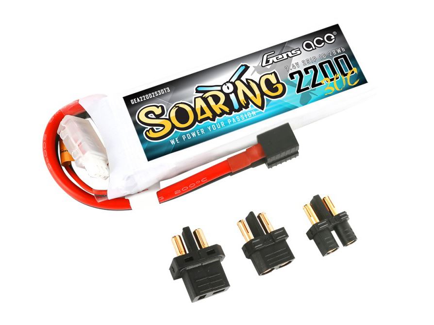 Gens Ace Li-Po 2S 7.4V 2200mAh 30C Soaring with EC3/XT60/T-Type