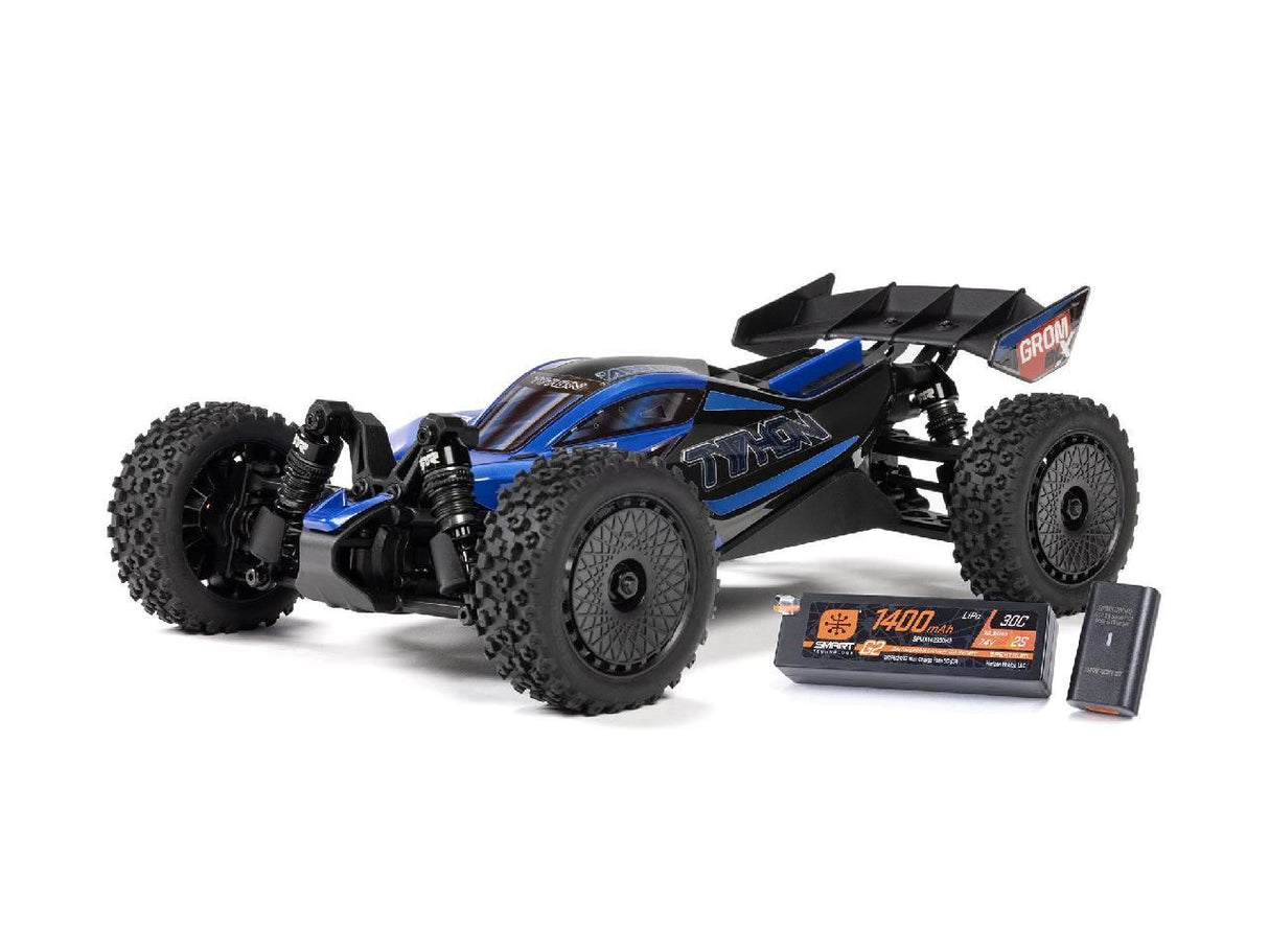 Arrma 1/18 Typhon Grom 223S Blx 4X4 With Batt/Charger Blue