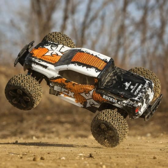 ECX 1/10 4WD Ruckus Brushed Orange/White RTR (ECX03242T1)