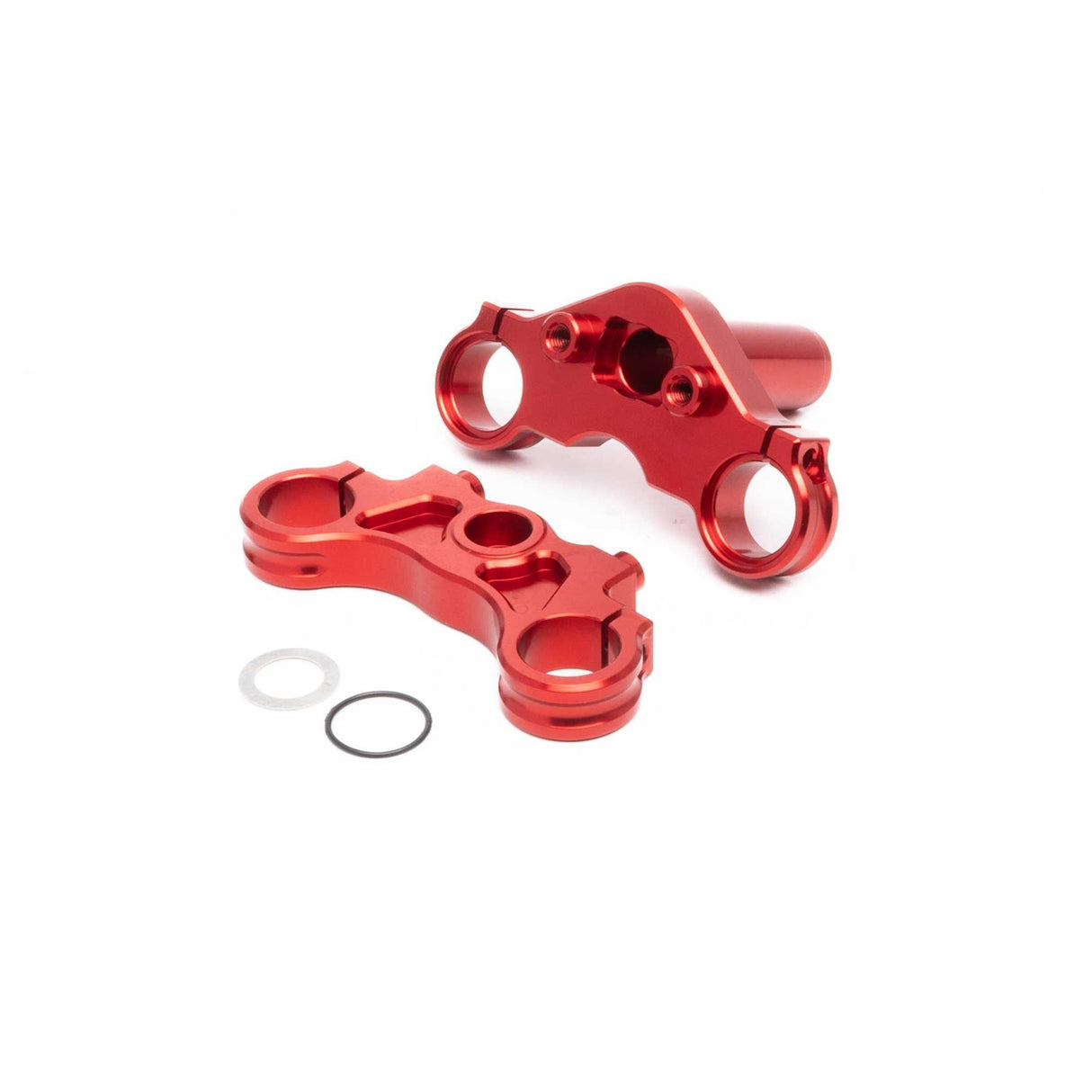 Losi Aluminum Triple Clamp Set, Red: Promoto-MX