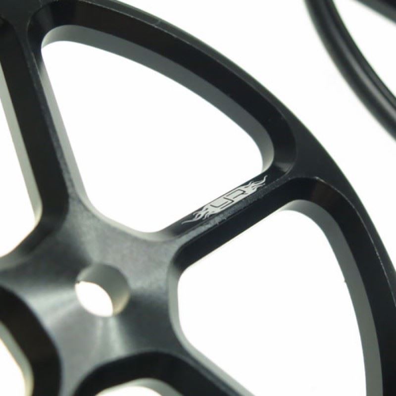 Yeah Racing Aluminum Set Up Wheels for 1:10 RC Touring Car (BK)