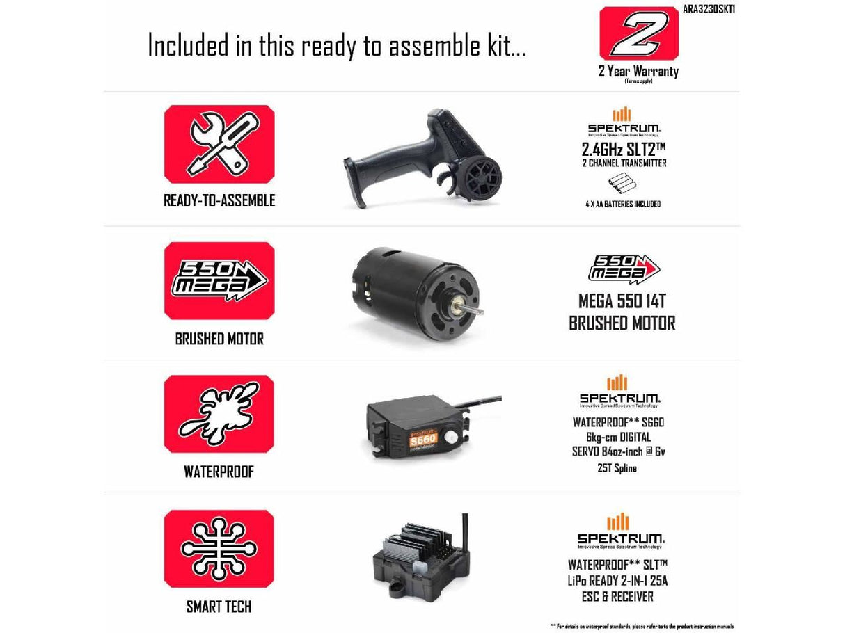 Arrma Gorgon 2wd MT 1/10 Ready-To-Assemble Kit w/8.4v/Chg Gunmetal