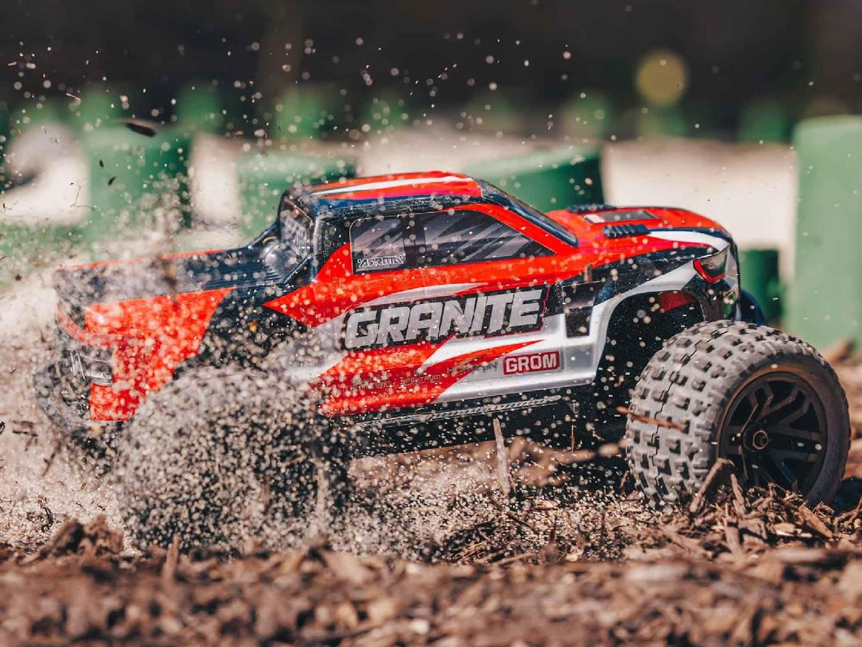 Arrma Granite GROM 4wd MT 1/18 RTR Mega w/Lipo Batt/USB Chg Red