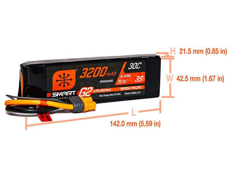 Spektrum 3200mAh 3S 11.1V SMART G2 30C IC3 -