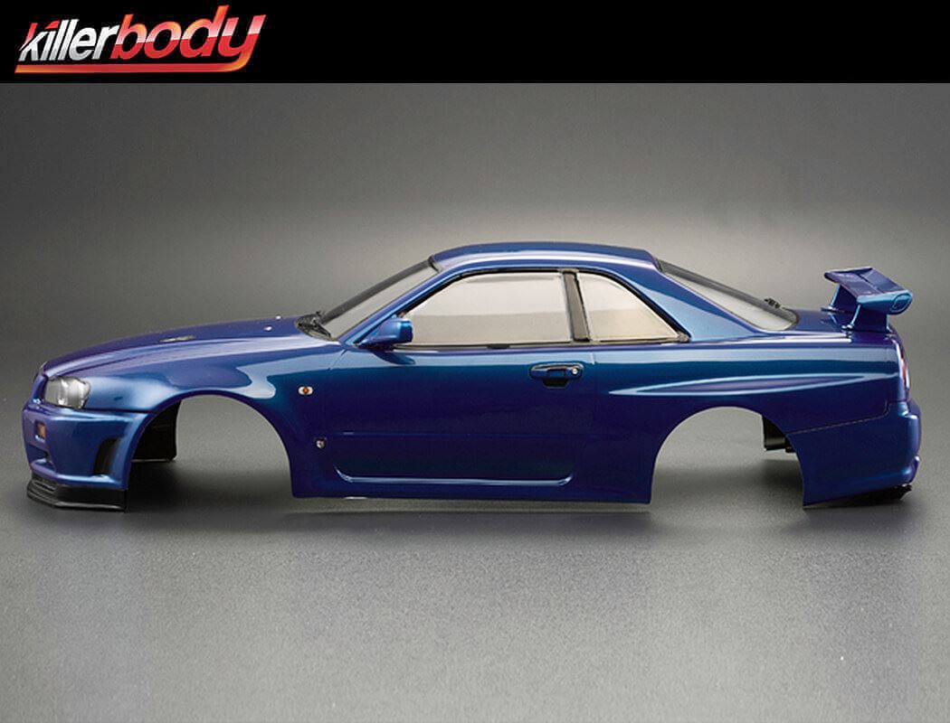 Killerbody Nissan Skyline R34 195mm Finished Body-Blue