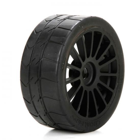 Losi Long Wear Tire Black Wheel Mounted (2): 6IX (Losi45009)