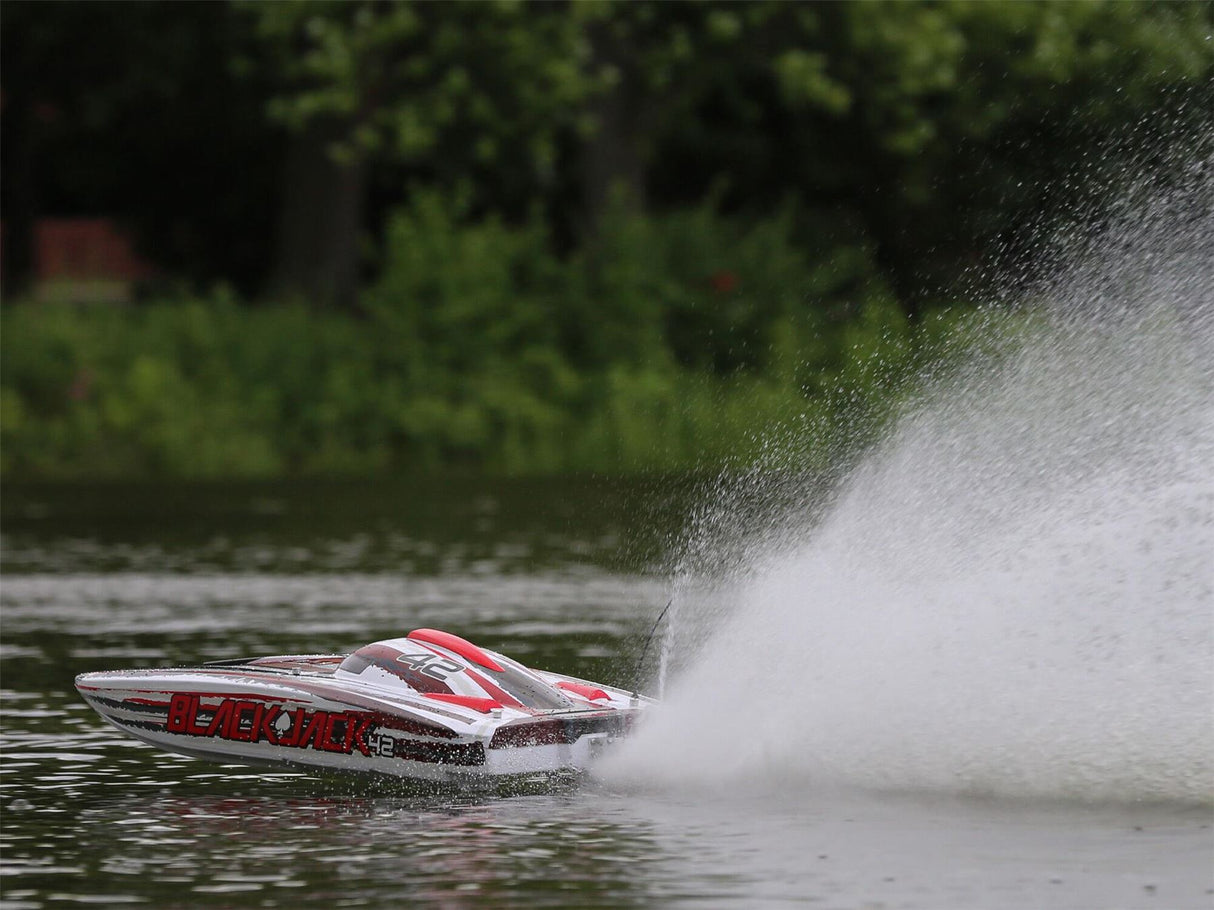 ProBoat Blackjack 42" 8S Brushless Catamaran RTR: White/Red