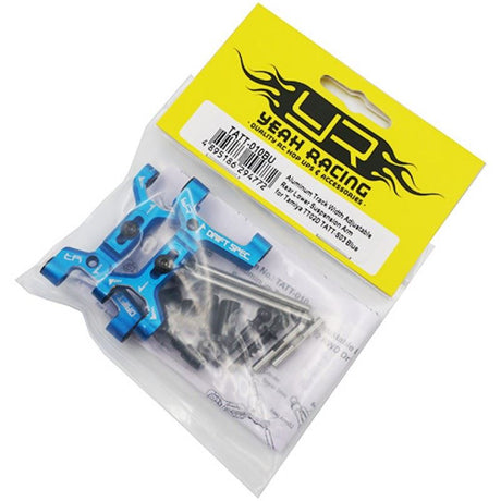 Yeah Racing Aluminum Track Width Adjustable Rear Lower Suspension Arm for TATT-S03 (Tamiya TT02 RWD) Blue