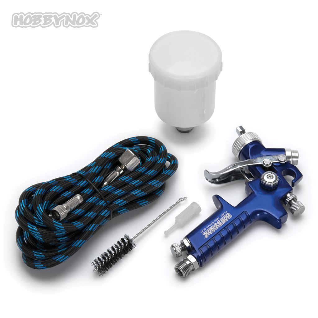 Hobbynox Ruby Mini Spray Gun Top Feed 0.8mm with 3m Hose