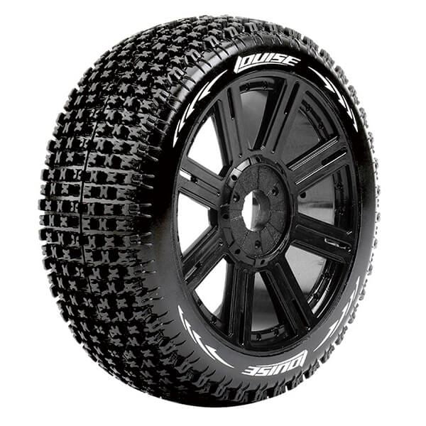 LOUISE RC B-PIRATE 1/8 FR/R R SOFT HEX 17MM SPOKE/BLACK